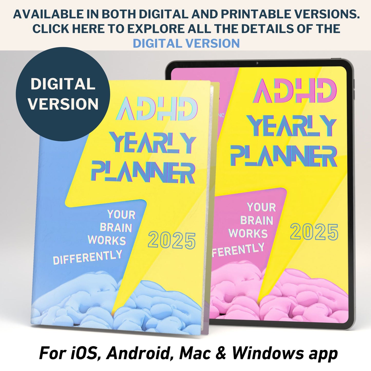 ADHD YEARLY PLANNER 2025 - Digital Version