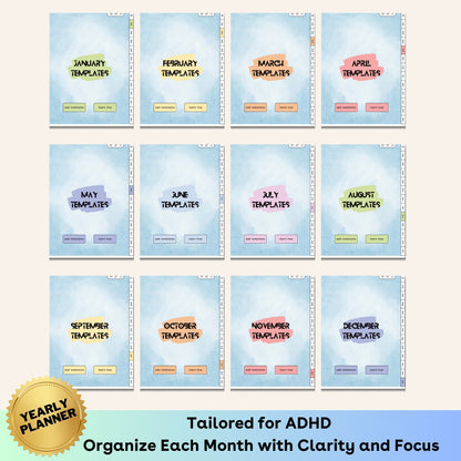 ADHD YEARLY PLANNER - Digital Version