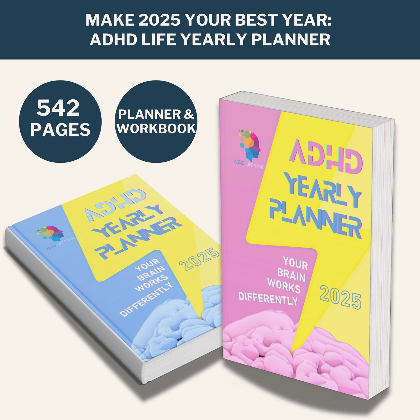 ADHD YEARLY PLANNER 2025 - Printable Versions