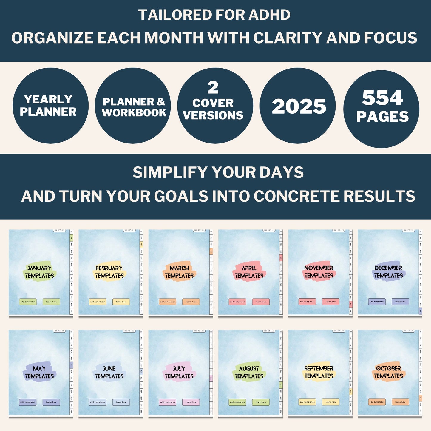 ADHD YEARLY PLANNER 2025 - Digital Version