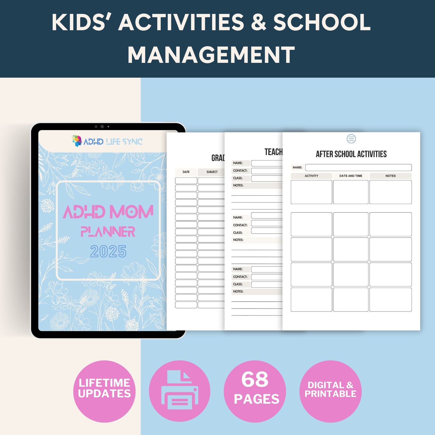 ADHD MOM PLANNER - Digital and Printable