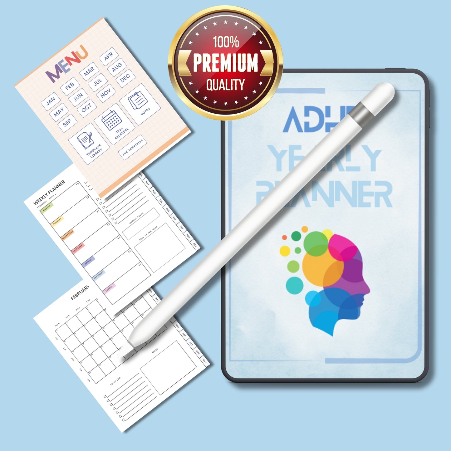 ADHD YEARLY PLANNER - Digital Version