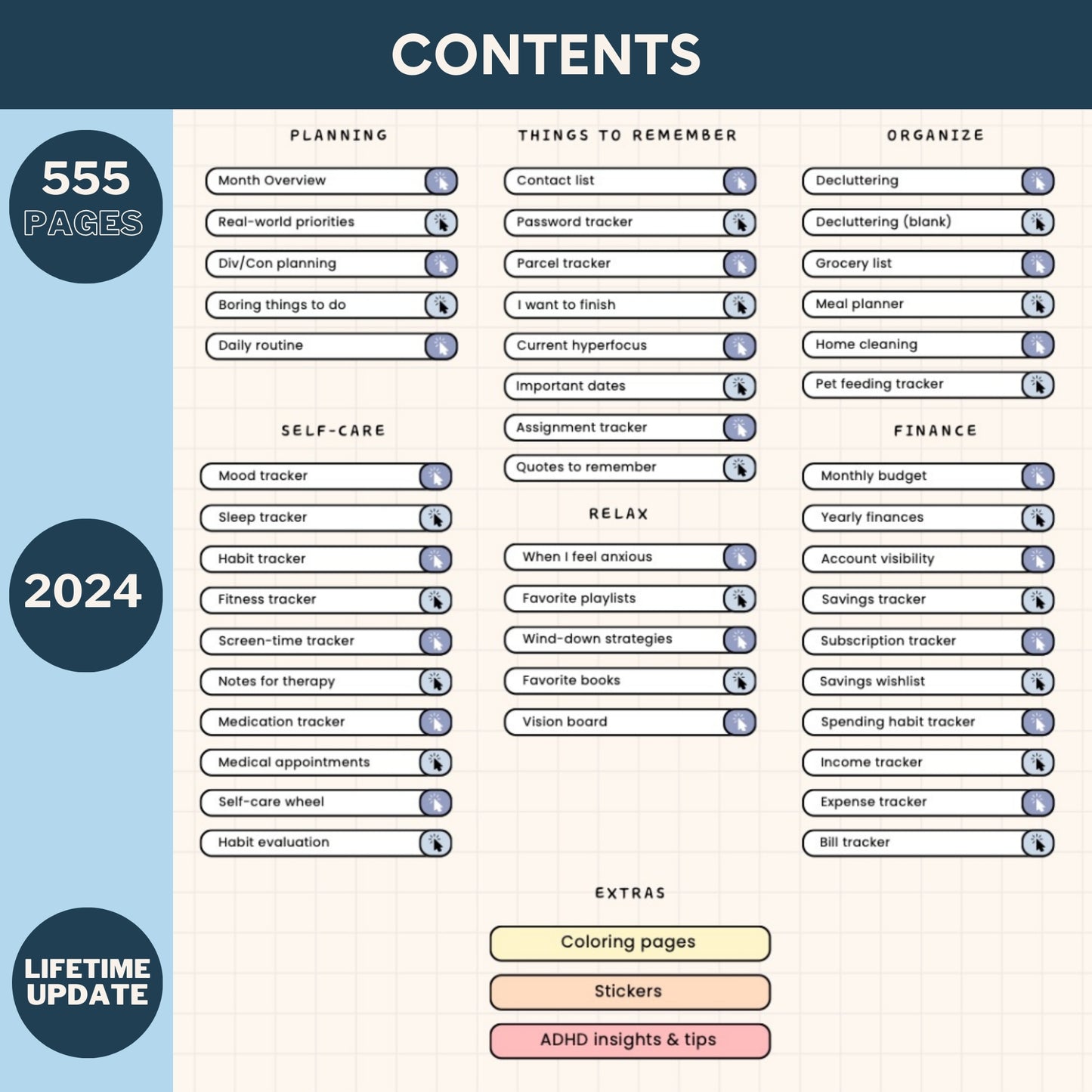 ADHD YEARLY PLANNER - Digital Version