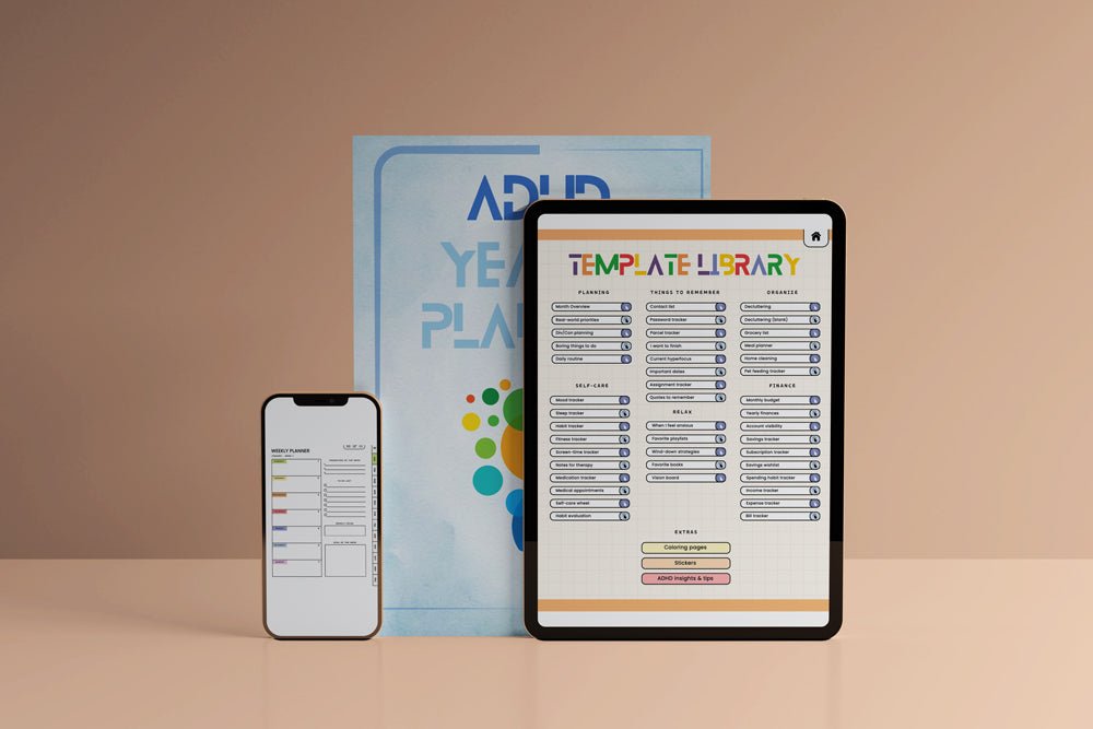 ADHD YEARLY PLANNER 2024 - Digital Version - Planner Digitale - ADHD Life Sync | Tools and Resources for Brains That Work Differently