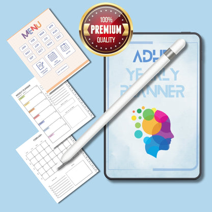 ADHD YEARLY PLANNER 2024 - Digital Version - Planner Digitale - ADHD Life Sync | Tools and Resources for Brains That Work Differently