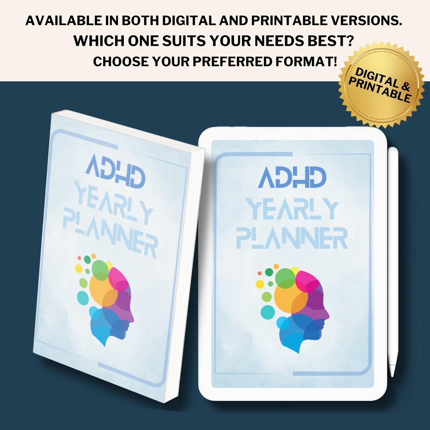 ADHD YEARLY PLANNER 2024 - Printable Version - Planner Stampabile - ADHD Life Sync | Tools and Resources for Brains That Work Differently