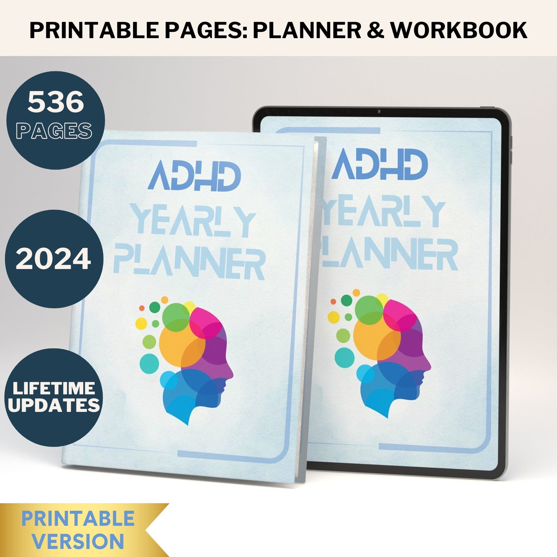 ADHD YEARLY PLANNER 2024 - Printable Version - Planner Stampabile - ADHD Life Sync | Tools and Resources for Brains That Work Differently