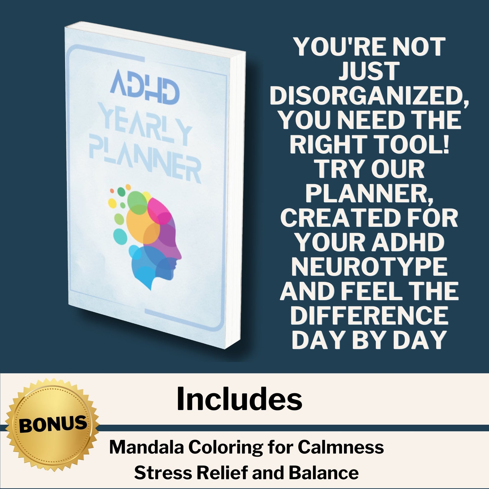 ADHD YEARLY PLANNER 2024 - Printable Version - Planner Stampabile - ADHD Life Sync | Tools and Resources for Brains That Work Differently